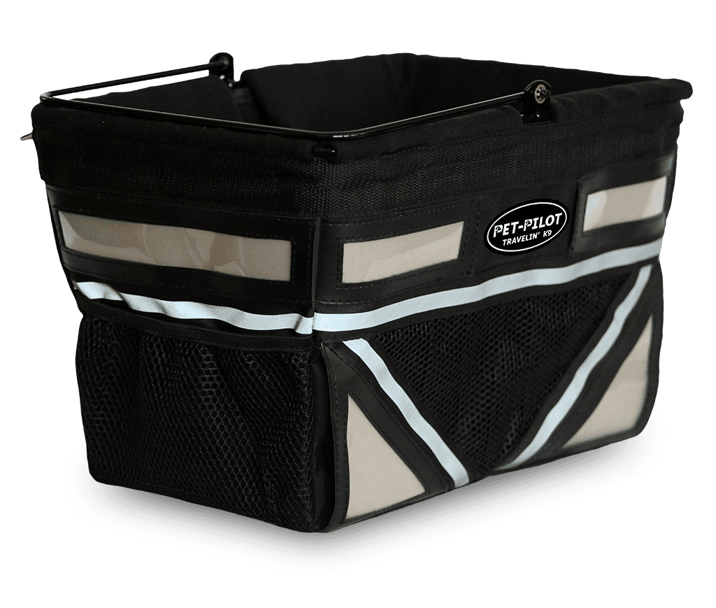 Travelin K9 Pet-Pilot ORIGINAL basket for Bike | Pet Transporter | CHOOSE COLORS | Basket Bicycle Carrier Pets | EASY to install, Fully Assembled | Liner & Pad