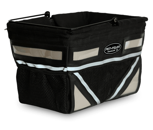Travelin K9 Pet-Pilot ORIGINAL basket for Bike | Pet Transporter | CHOOSE COLORS | Basket Bicycle Carrier Pets | EASY to install, Fully Assembled | Liner & Pad